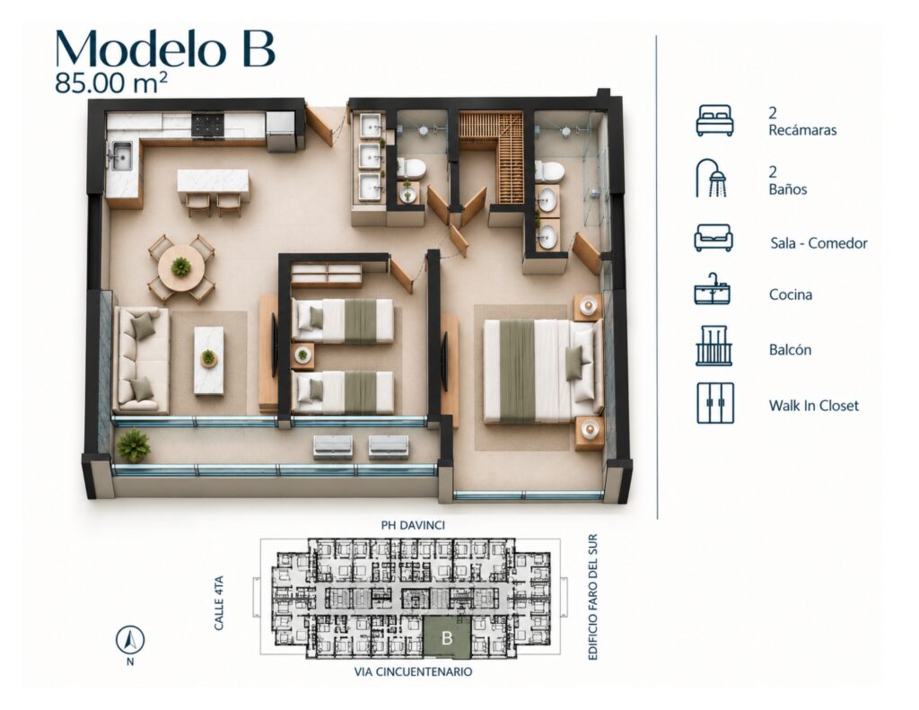 Plano modelo Modelo B - Ciudad