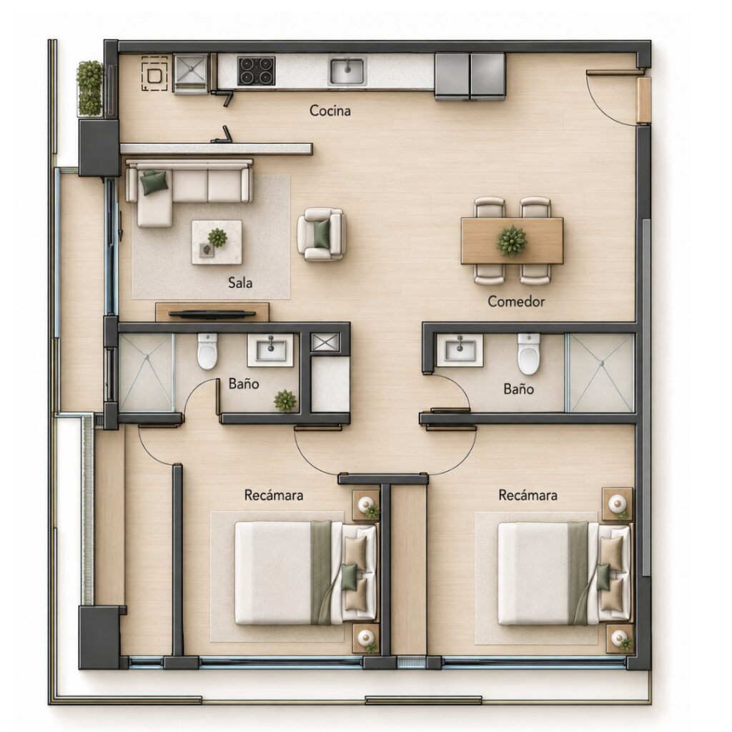 Plano modelo Modelo C y E - 2 Rec